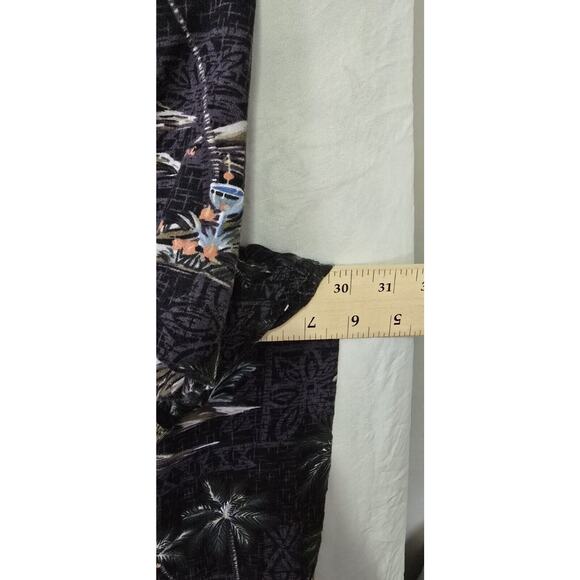 David Taylor Hawaiian Shirt Mens XL Black Cocktail Lobster Short Sleeve Button - Picture 6 of 6